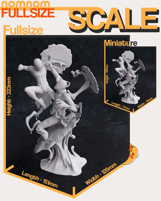 Spider Fighting Villain | Resin Garage Kit Figure Movie Comic Fan Art | Nomnom Figures