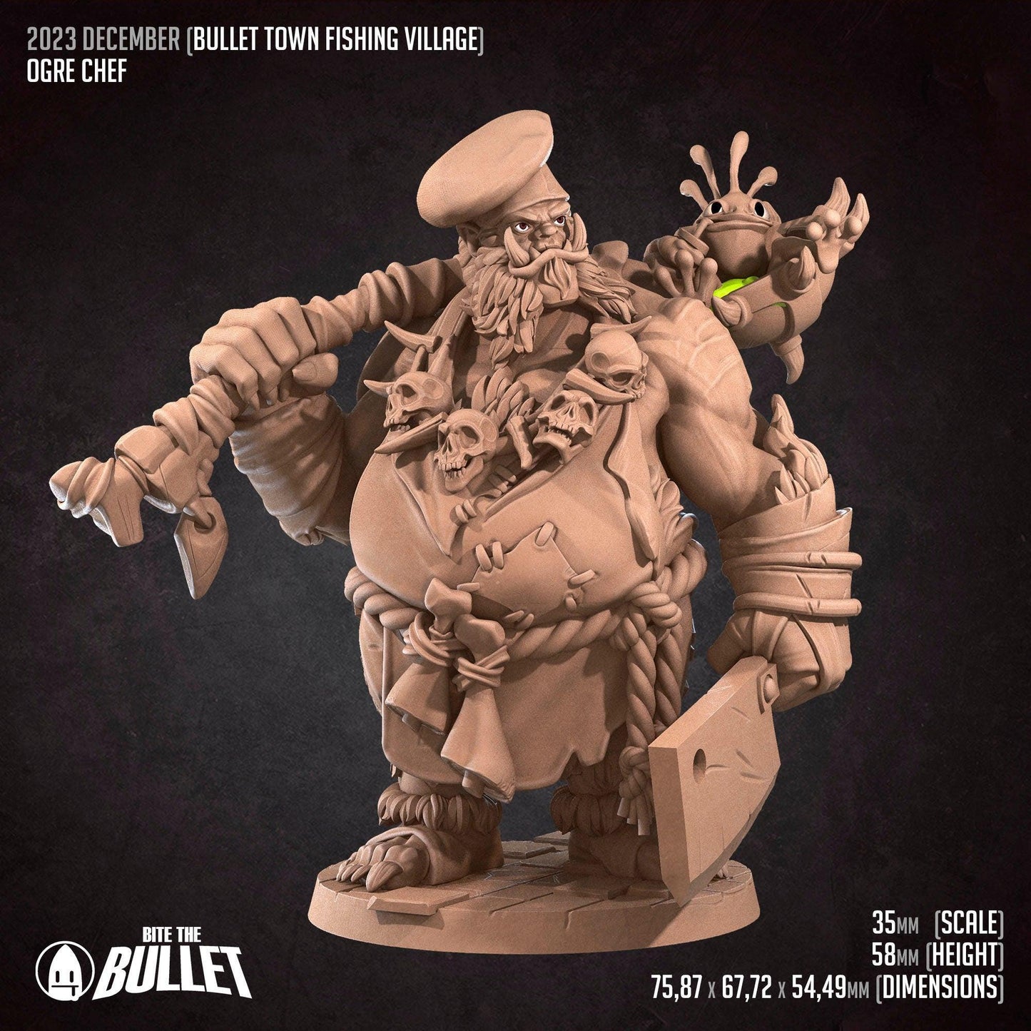 Ogre Chef | TABLETOP SCALE | D&D TTRPG Miniature | Bite the Bullet
