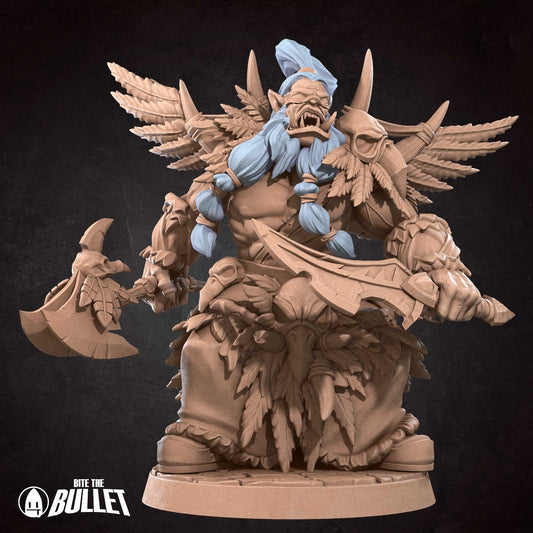 Orc Druid | TABLETOP SCALE | D&D TTRPG Miniature | Bite the Bullet | Unpainted, Unplated Resin 8k