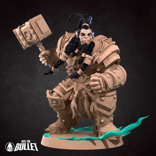 Orc Shaman | TABLETOP SCALE | D&D TTRPG Miniature | Bite the Bullet | Unpainted, Unplated Resin 8k