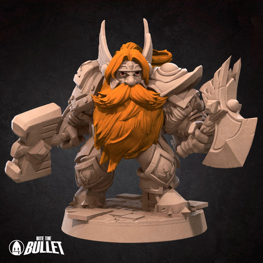 Dwarf General | TABLETOP SCALE | TTRPG Miniature | Bite the Bullet | Unpainted, Unplated Resin 8k