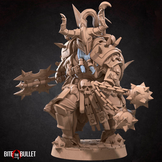 Bullet Hell, Hero Barbarian, Male | TABLETOP SCALE | D&D TTRPG Miniature | Bite the Bullet | Unpainted, Unplated Resin 8k