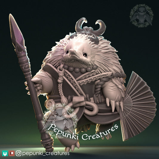 Echidna Warrior | Tabletop or Display Scale | D&D Humblewood TTRPG Miniature | Pepunki Creatures