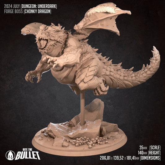 Chonky Dragon | TABLETOP SCALE | D&D TTRPG Miniature | Bite the Bullet