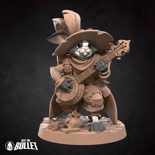 Harengon Bard | TABLETOP SCALE | D&D TTRPG Miniature | Bite the Bullet | Unpainted, Unplated Resin 8k