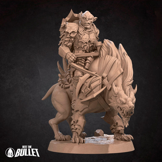 Bullet Rings, Warg Rider Lieutenant | TABLETOP SCALE | TTRPG Miniature | Bite the Bullet | Unpainted, Unplated Resin 8k