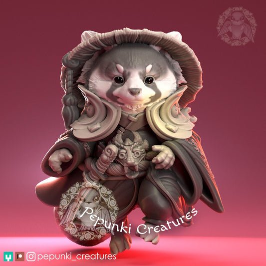 Red Panda Wanderer | Tabletop or Display Scale | D&D Humblewood TTRPG Miniature | Pepunki Creatures