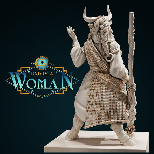 Minotaur Druid | D&D TTRPG Miniature | DnD Is A Woman | NO BASE