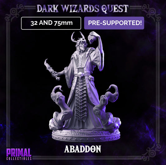 Abaddon Necromancer | Tabletop Scale | TTRPG D&D Miniature | Primal Collectibles