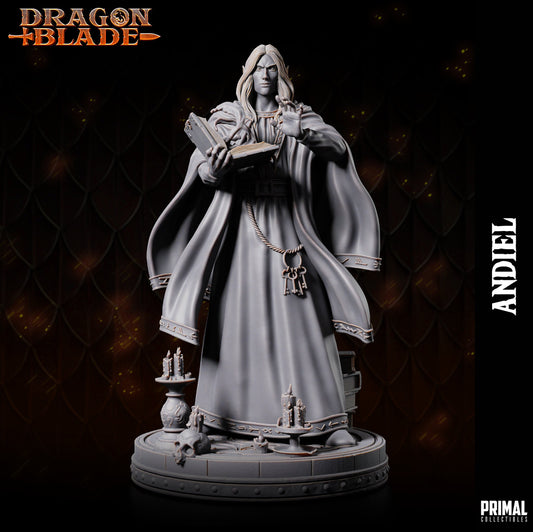 Dark Elf Wizard Andiel | Tabletop Scale | TTRPG D&D Miniature | Primal Collectibles