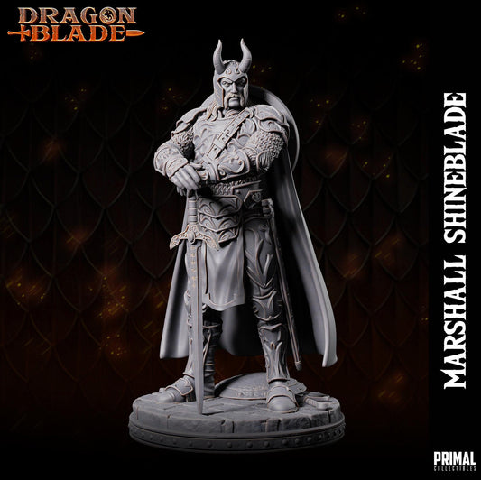 Fighter Knight Marshall Shineblade | Tabletop Scale | TTRPG D&D Miniature | Primal Collectibles