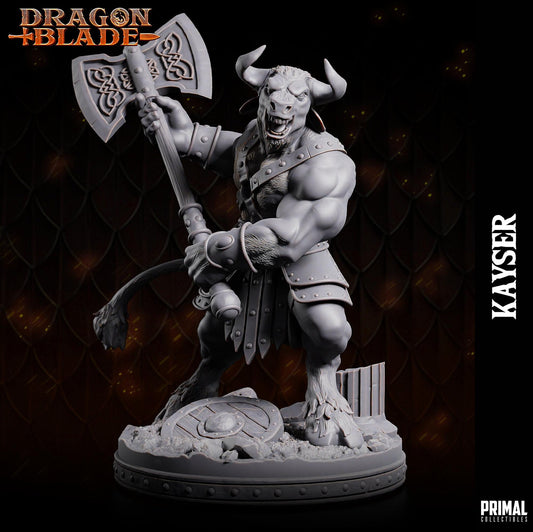 Minotaur Kayser Axe | Tabletop Scale | TTRPG D&D Miniature | Primal Collectibles