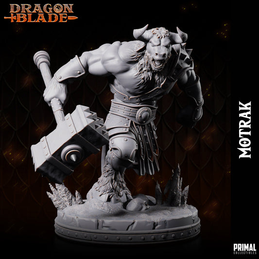 Minotaur Motrak Hammer | Tabletop Scale | TTRPG D&D Miniature | Primal Collectibles