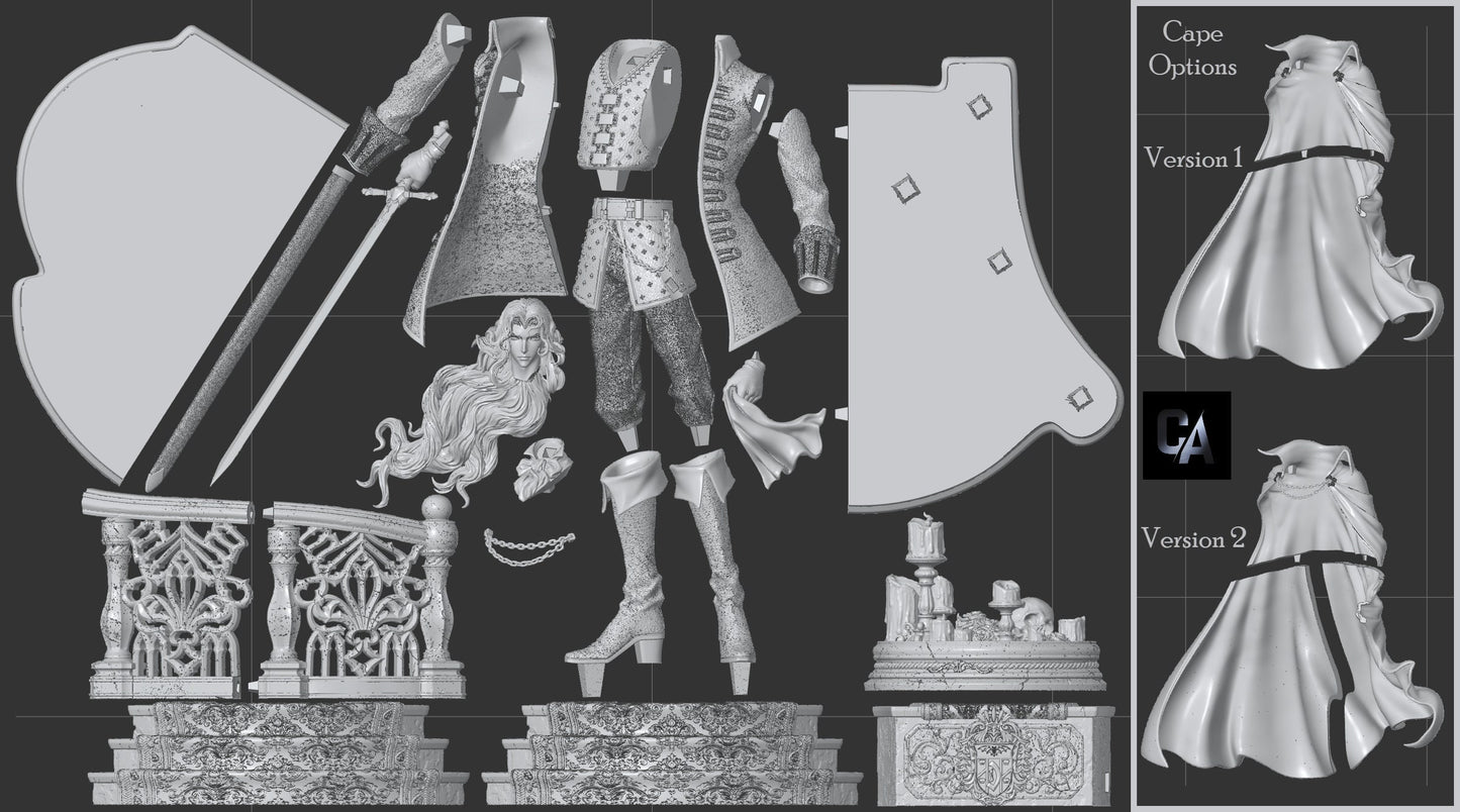 Half Vampire | Resin Garage Kit Sculpture Anime Video Game Fan Art Statue | CA 3D Studios