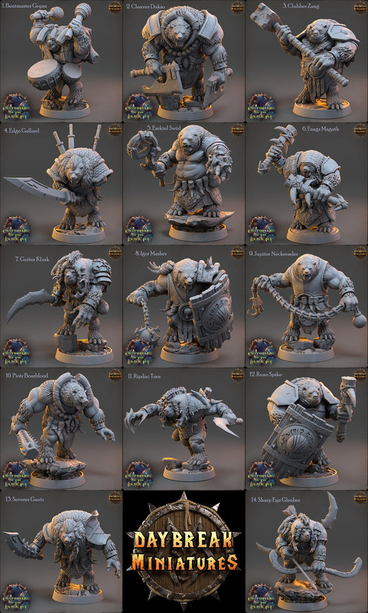 Bear Folk - The Custodians of the Black Ice | Tabletop or Display Scale | D&D Mini | Daybreak Miniatures