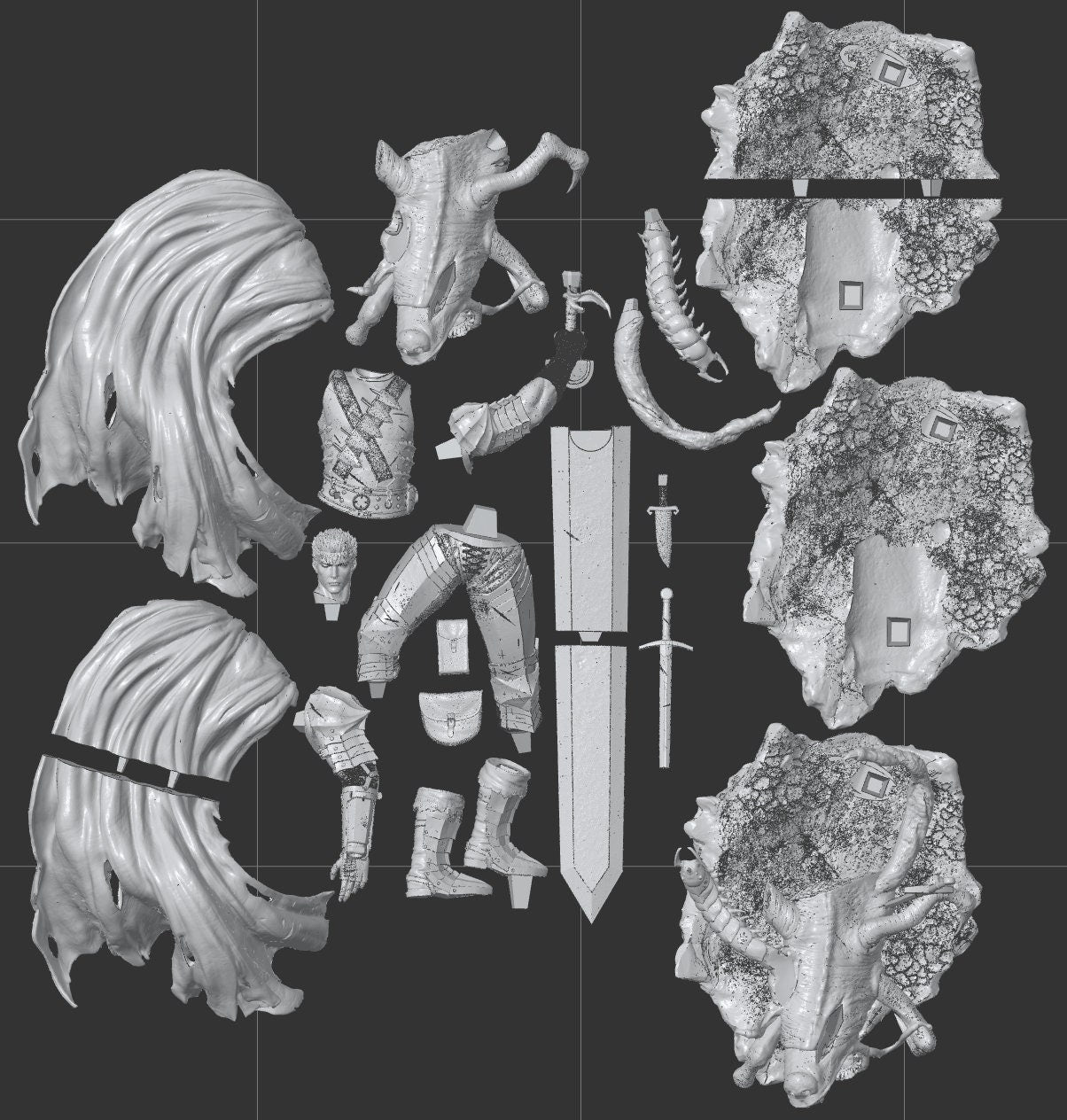 1:12 Black Swordsman | Resin Garage Kit Sculpture Anime Manga Fan Art Statue | CA 3D Studios