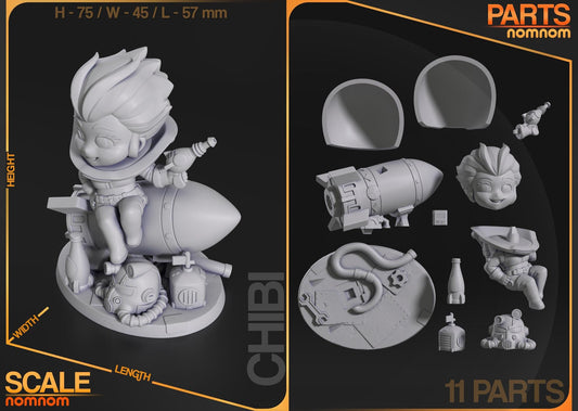 Chibi Nuclear Cola Girl | Resin Garage Kit Figure Game Fan Art | Nomnom Figures