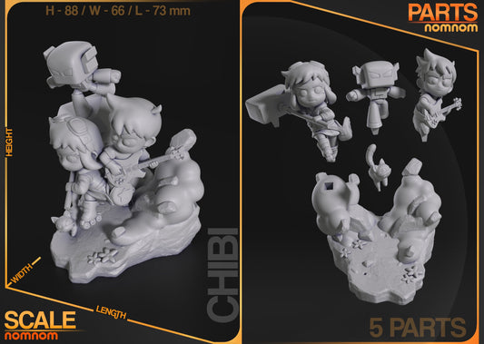 Chibi Love Story | Resin Garage Kit Figure Comic Fan Art | Nomnom Figures