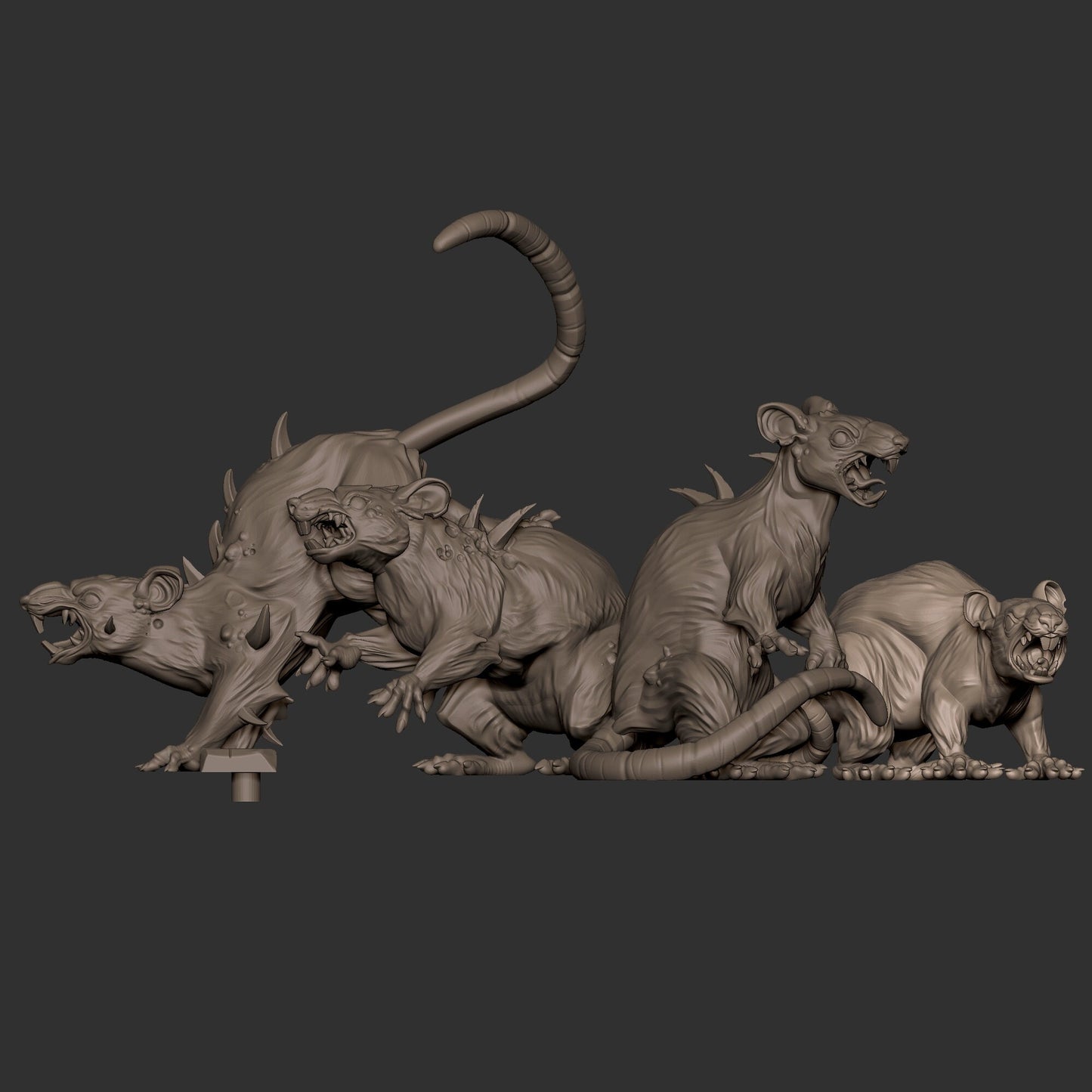 Giant Rats | TABLETOP SCALE | D&D TTRPG Miniature | Bite the Bullet