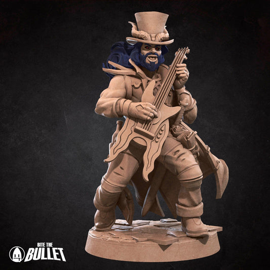 Tiefling Bard, Male | TABLETOP SCALE | D&D TTRPG Miniature | Bite the Bullet | Unpainted, Unplated Resin 8k