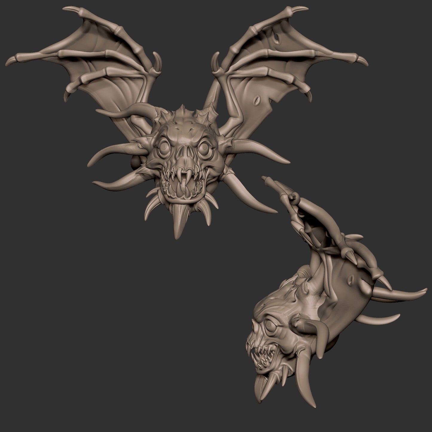 Detailed D&D Vargouilles tabletop miniature by Tattles Told 3D, featuring a creepy undead creature for TTRPGs and miniatures.