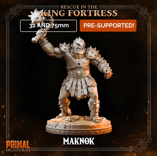 Orc Minion Maknok | Tabletop Scale | TTRPG D&D Miniature | Primal Collectibles
