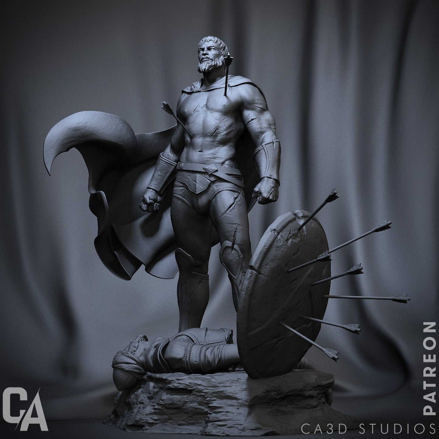1:12 Spartan King | Resin Garage Kit Sculpture Anime Video Game Fan Art Statue | CA 3D Studios