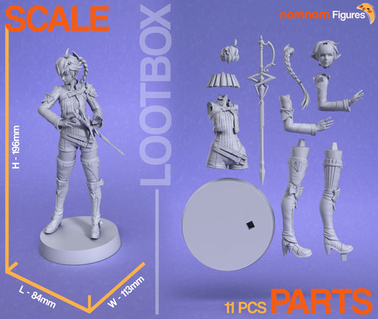 Red Mage Scion | Resin Garage Kit Figure Game Fan Art | Nomnom Figures