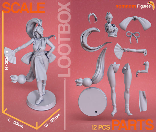 Queen of Fighters | Resin Garage Kit Figure Game Fan Art | Nomnom Figures