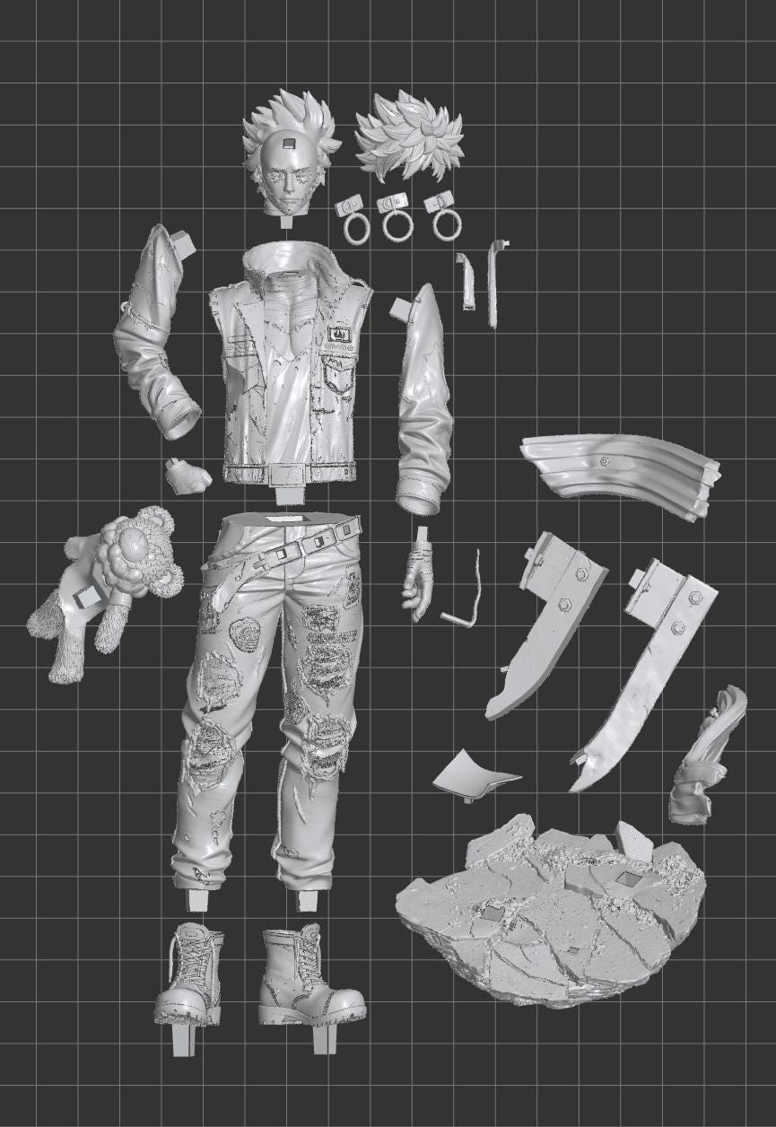 1:12 Fiery Villain | Resin Garage Kit Sculpture Anime Video Game Fan Art Statue | CA 3D Studios