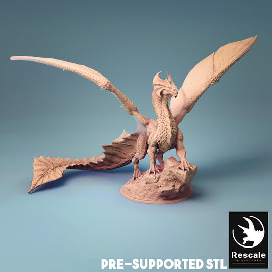 Brass Dragon, Monster | TABLETOP SCALE | D&D TTRPG Dragon Miniature | Rescale Miniatures