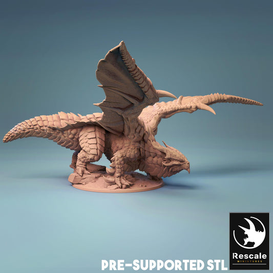 Copper Dragon, Monster | TABLETOP SCALE | D&D TTRPG Dragon Miniature | Rescale Miniatures