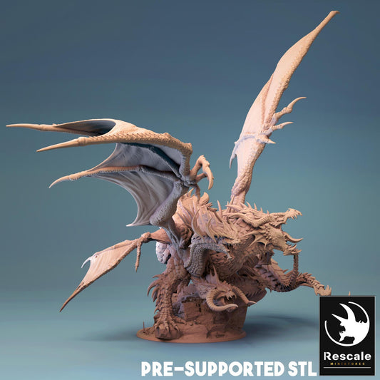 Tiamat, Queen Mother of Chromatic Dragons | TABLETOP SCALE | TTRPG Dragon Miniature | Rescale Miniatures