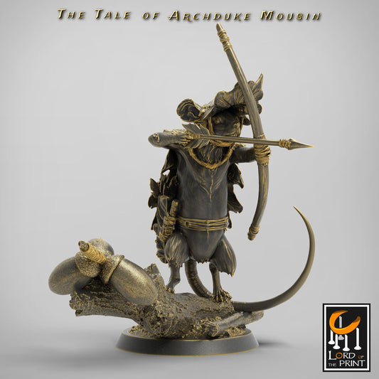Mouse Bow Draw, The Tale of Archduke Mousin | TABLETOP SCALE Monster Miniature | Rescale Miniatures