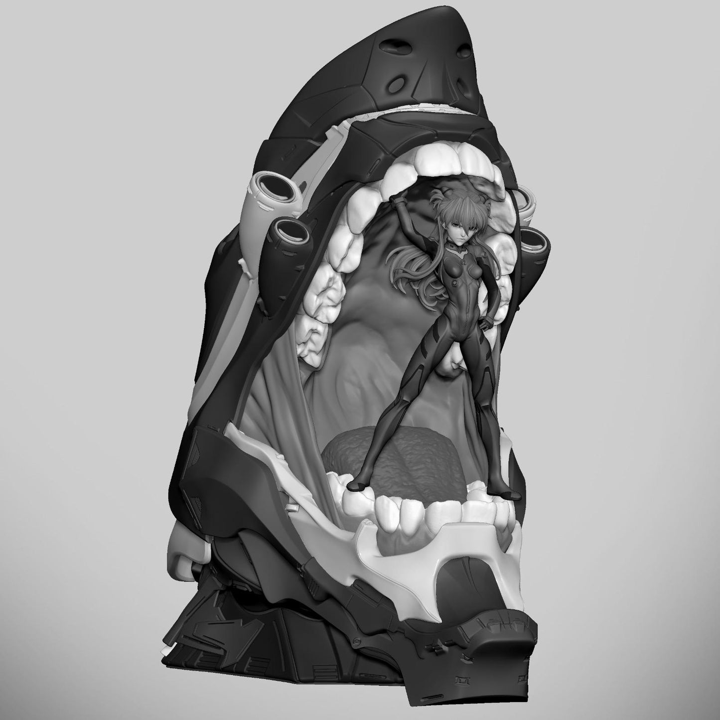 1:12 Red Headed Mech Pilot | Resin Garage Kit Sculpture Anime Video Game Fan Art Statue | CA 3D Studios