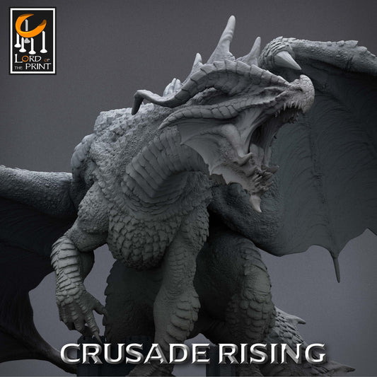 Red Chromatic Dragon, Legendary Monster | TABLETOP SCALE | D&D TTRPG Dragon Miniature | Rescale Miniatures