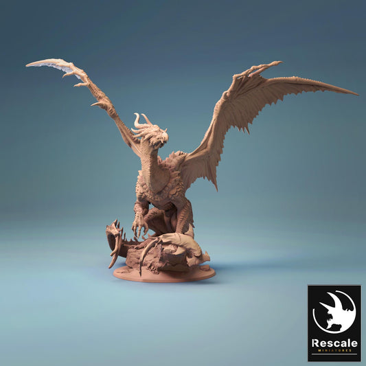 Bronze Dragon, Metallic Monster | TABLETOP SCALE | D&D TTRPG Dragon Miniature | Rescale Miniatures