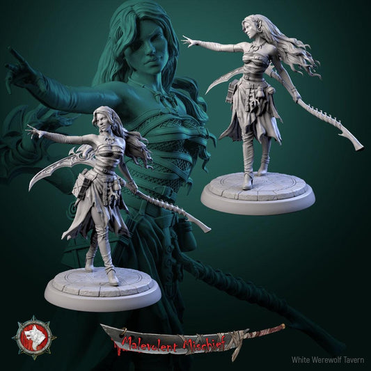 Alberta the Soulflayer | TABLETOP SCALE | TTRPG Miniature | White Werewolf Tavern | Unpainted, Unplated Resin 8k