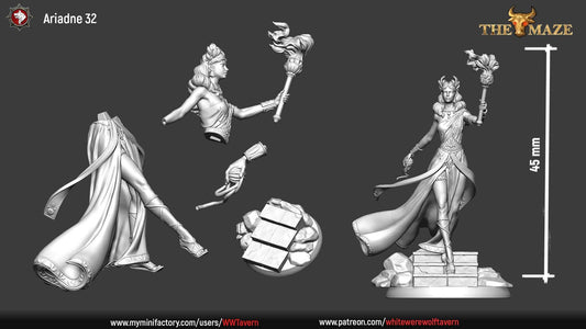 Ariadne | TABLETOP SCALE | TTRPG Miniature | White Werewolf Tavern | Unpainted, Unplated Resin 8k