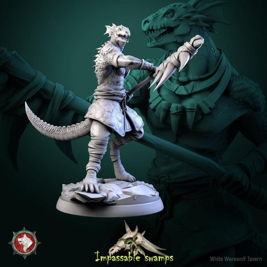 Lizardfolk Warriors | TABLETOP SCALE | TTRPG D&D Miniature | White Werewolf Tavern