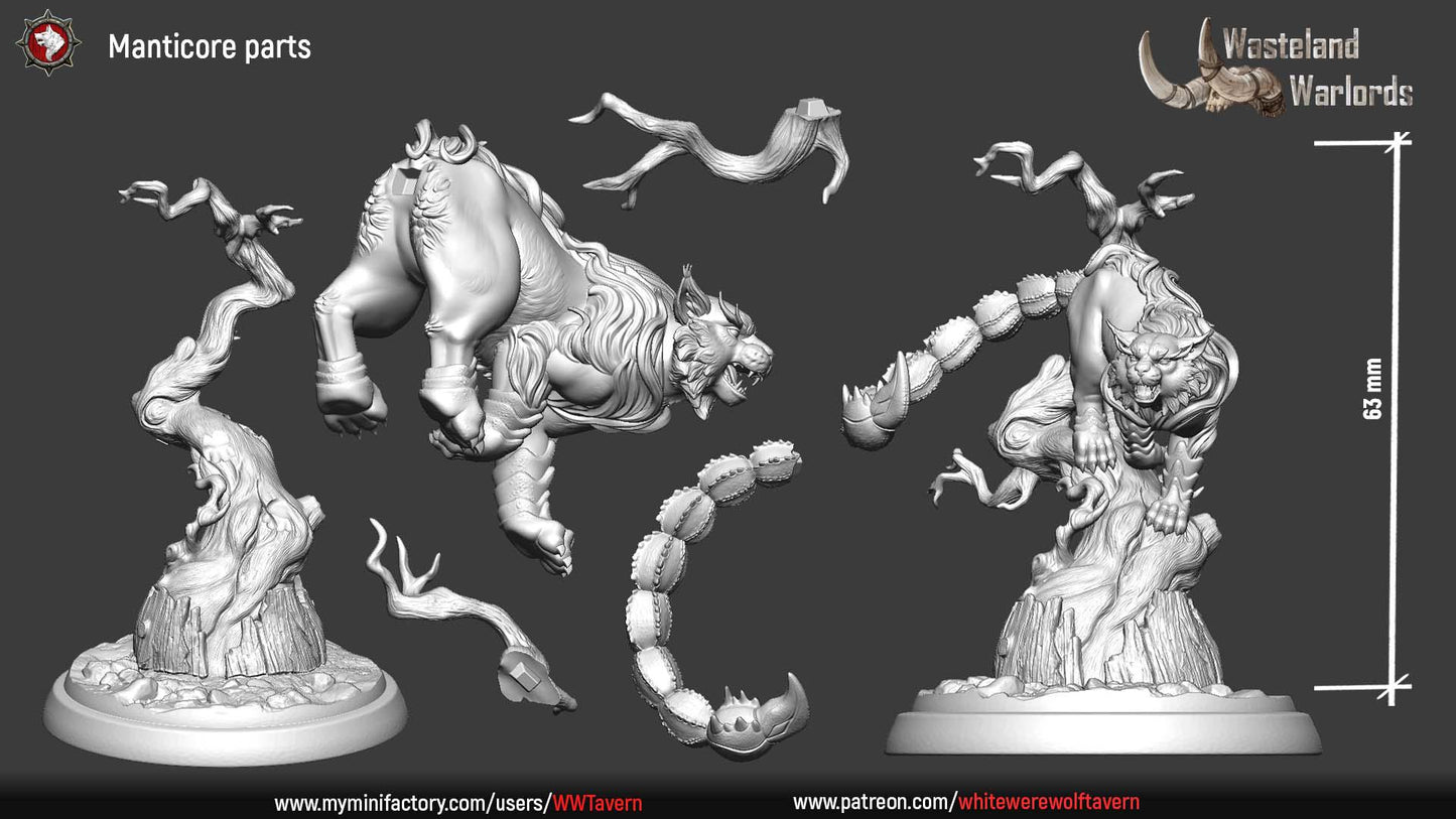 Manticore | TABLETOP SCALE | TTRPG D&D Miniature | White Werewolf Tavern