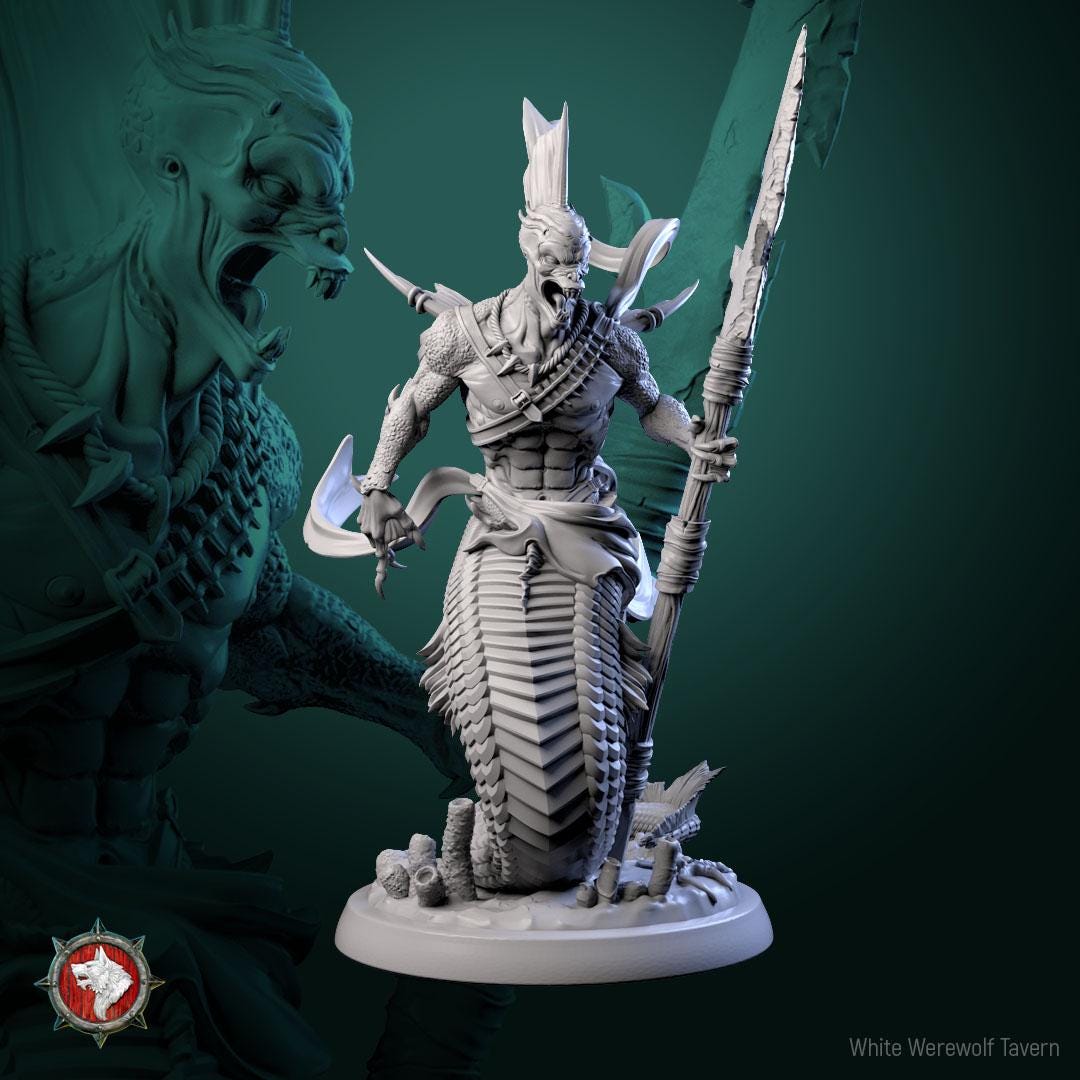 Merfolk | TABLETOP SCALE | TTRPG D&D Miniature | White Werewolf Tavern