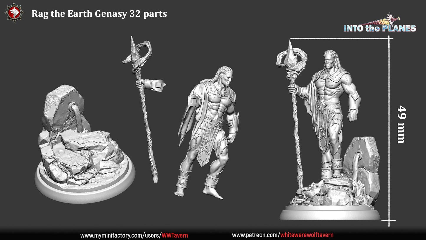 Rag the Earth Genasi | D&D TTRPG Miniature | White Werewolf Tavern