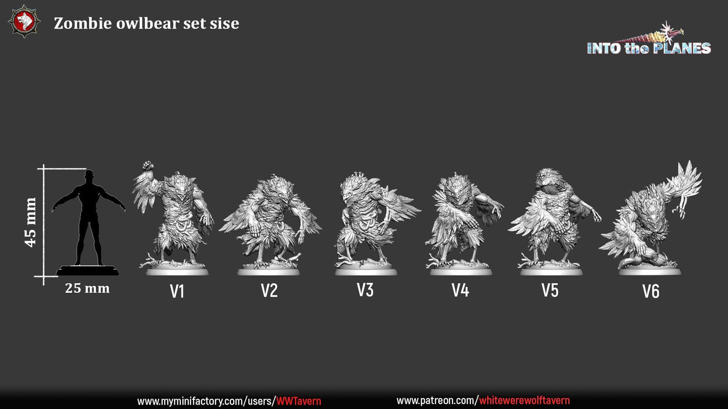 Zombie Owlbears | TABLETOP SCALE | TTRPG Miniature | White Werewolf Tavern