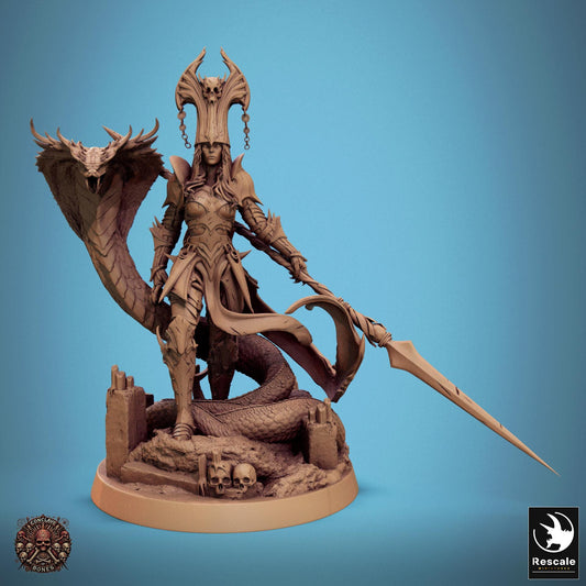 Queen Sanake, Undead Wraith Queen | TABLETOP SCALE | TTRPG D&D Monster Miniature | Rescale Miniatures