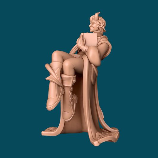 Mr. Avery a Majestic Tielfing Poet | D&D TTRPG Miniature | Awkward Penguin Minis