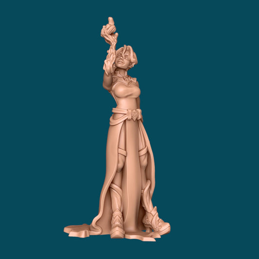 Violent Red a Troubled Sorceress | D&D TTRPG Miniature | Awkward Penguin Minis