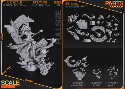 Dark Mage Girl | Resin Garage Kit Figure Anime Game Fan Art | Nomnom Figures