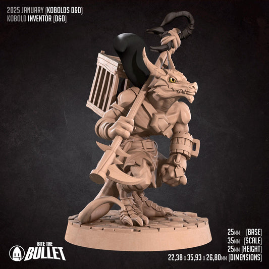 Kobold Inventor, D&D Version | Tabletop Gaming Scale Resin Miniature | Bite the Bullet