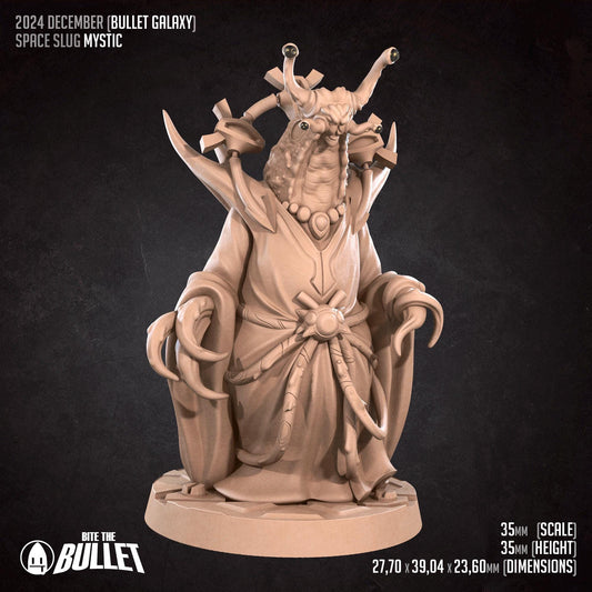 Space Slug Mystic, Space Alien | Tabletop Gaming Scale Resin Miniature | Bite the Bullet | Bullet Galaxy